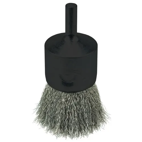 Weiler 10021 Crimped Wire End Brush 1″, .006″ Stainless Steel Fill, 10/BOX