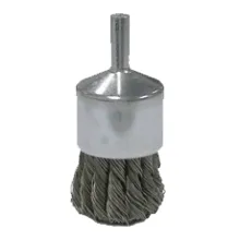 WEILER 10025 3/4″X.014″ KNOT WIRE END BRUSH, 7/8″ TRIM LENGTH, 2200 RPM, STEEL FILL, 10/BOX