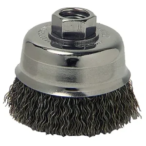 Anchor 102-BW-340 Crimped Wire Cup Brushes, 4 in Dia., 0.02 in Carbon Steel Wire