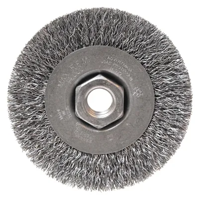 Anchor 102-BW-450 Light Duty Crimped Wheel Brush, 4 in dia x 1/2 in W, 0.014 Carbon Steel Wire, 14000 RPM