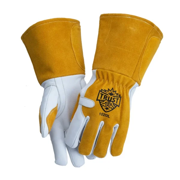 TRUST 1020XL PREMIUM MIG WELDING GLOVES X-LARGE, GOATSKIN/COWHIDE, FLEECE LINED, 6/PACK