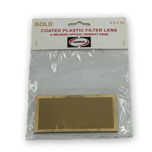 HARRIS® 1032410 PLASTIC WELDING HELMET LENS 2″ X 4-1/4″ GOLD SHADE 10