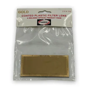 HARRIS® 1032412 PLASTIC WELDING HELMET LENS 2″ X 4-1/4″ GOLD SHADE 12