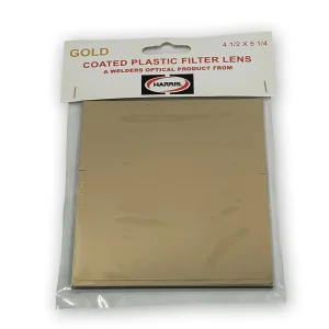 HARRIS® 1034509 PLASTIC WELDING HELMET LENS 4-1/2″ X 5-1/4″ GOLD SHADE 9