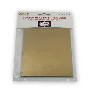 HARRIS® 1034511 PLASTIC WELDING HELMET LENS 4-1/2″ X 5-1/4″ GOLD SHADE 11