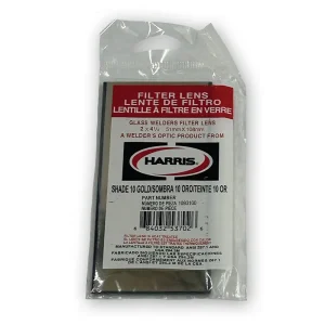 HARRIS® 1093100 GLASS WELDING HELMET LENS 2X4-1/4 GOLD SHADE 10