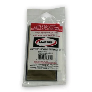 HARRIS® 1093110 GLASS WELDING HELMET LENS 2X4-1/4 GOLD SHADE 11