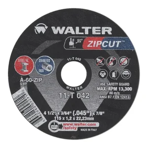 Walter 11T042 4.5″ x 3/64″ x 7/8″ Zip Wheel Cut-Off Wheel