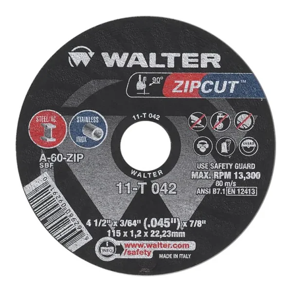 Walter 11T042 4.5″ x 3/64″ x 7/8″ Zip Wheel Cut-Off Wheel