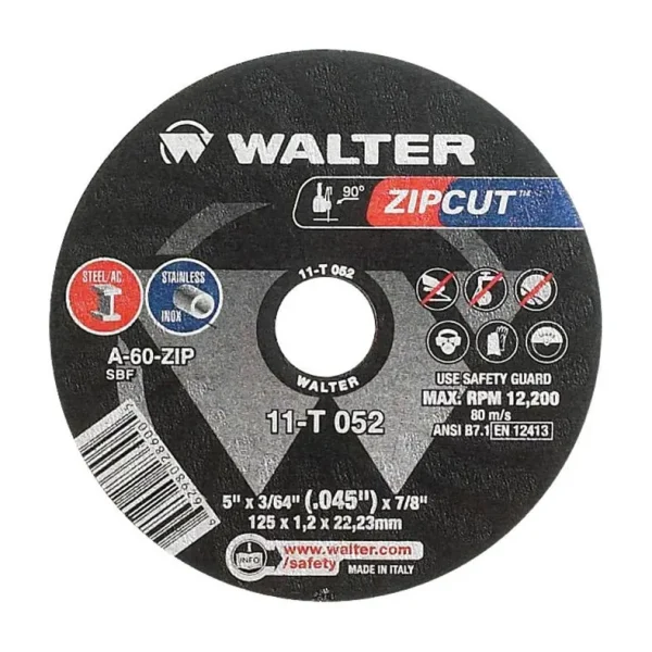 Walter 11T052 5″ x 3/64″ x 7/8″ Zip Wheel Cut-Off Wheel