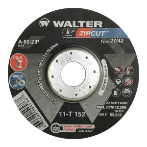 Walter 11T152 5″ x 3/64″ x 7/8″ Type-27 Zipcut Cut-Off Wheel
