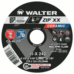 Walter 11X242 ZIP XX, 4 1/2” x 1/16” x 7/8”, T1 (25 Wheels)