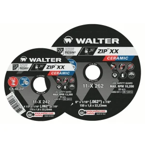 WALTER 11X242 4-1/2″ X 1/16″ X 7/8” T1 46G ZIP XX CUTOFF WHEEL, 25/BOX