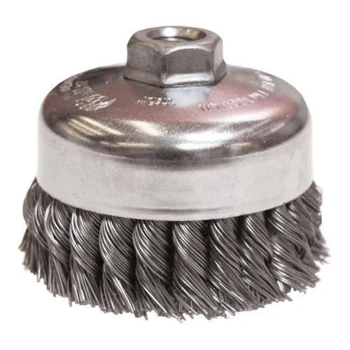 Weiler Cup Brush – 4″ Steel Knot 12316