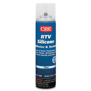 CRC 14055 RTV Silicone Adhesive/Sealants, 8 oz Pressurized Tube, Clear (12 Cans)