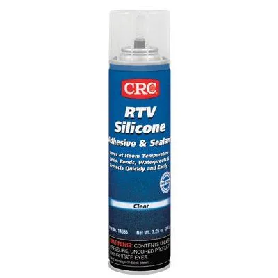 CRC 14055 RTV Silicone Adhesive/Sealants, 8 oz Pressurized Tube, Clear (12 Cans)