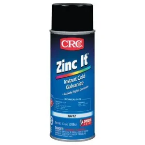 CRC 18412 Zinc-It Instant Cold Galvanize, 16 oz Aerosol Can (12 Cans)