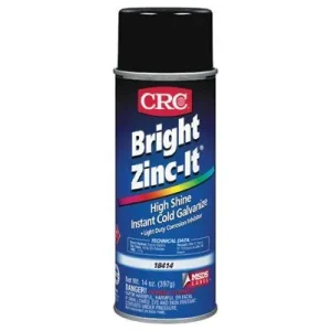 CRC 18414 Bright Zinc-It Instant Cold Galvanize, 16 oz Aerosol Can (12 Cans)