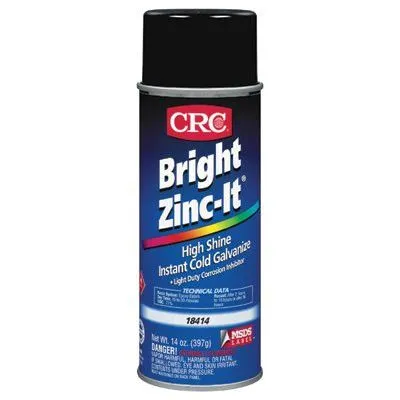 CRC 18414 Bright Zinc-It Instant Cold Galvanize, 16 oz Aerosol Can (12 Cans)