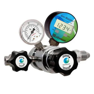 1250W Series Gas Watcher Dual-Stage Medium-Purity Regulator – Brass
