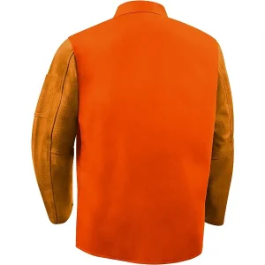 Steiner Weldlite Plus™ Hybrid 9 oz FR Cotton With Leather Sleeves Jacket 1250 – 30″ (Orange/Rust)