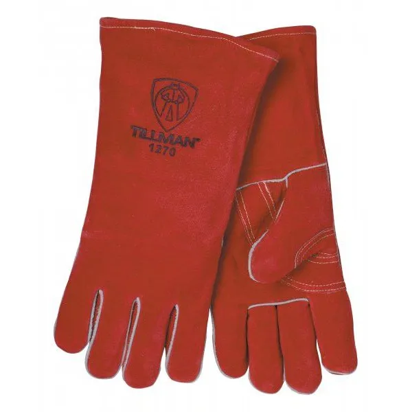 Tillman 1270 Premium Red Side Split Cowhide Stick Welding Gloves (1 Pair)
