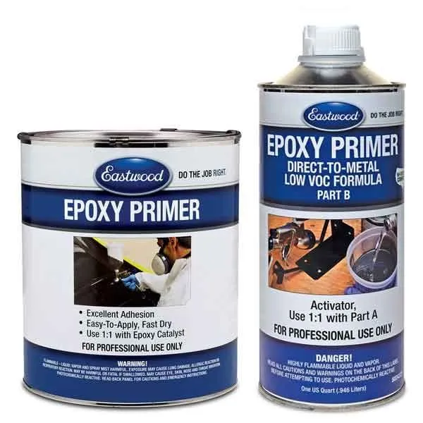 Eastwood Black Epoxy Primer and Catalyst for Automotive Car Paint – Quarts