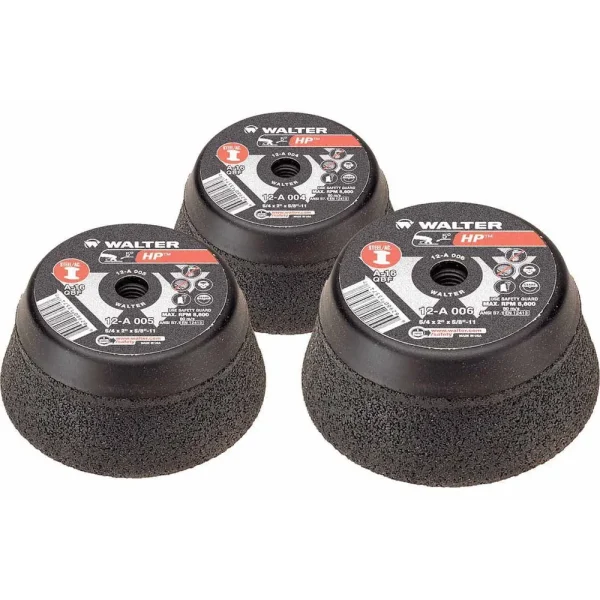 Walter 12A006 6″ Spin-On HP Cup Wheel, T11 Steel
