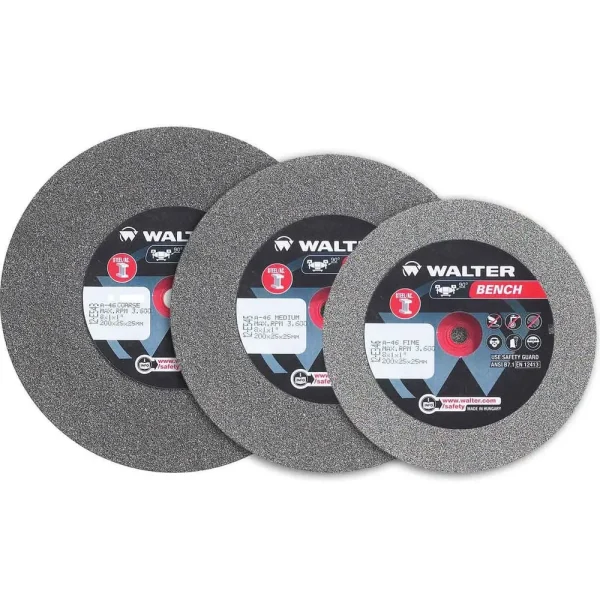 Walter 12E533 8″ x 7/8″ x 1″ Coarse 24 Grit Bench Grinding Wheel (1 Wheel)