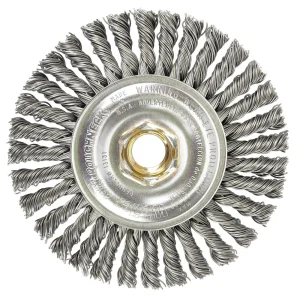 Weiler 13131 ROUGHNECK MAX 4″ Stringer Bead Wire Wheel, .020″ Steel Fill, 5/8″-11 UNC Nut, 5/BOX