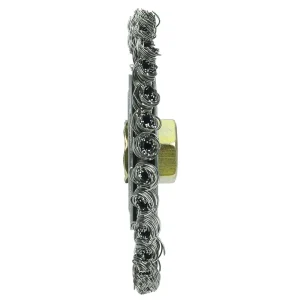 Weiler 13138 ROUGHNECK MAX 4″ Stringer Bead Wire Wheel, .020″ Stainless Steel Fill, 5/8″-11 UNC Nut, 5/PACK