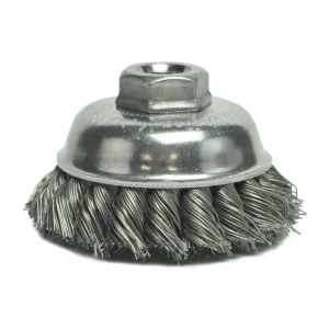 Weiler Cup Brush – 3-1/2″ Steel Knot 13156