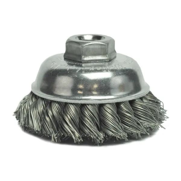 Weiler Cup Brush – 3-1/2″ Steel Knot 13156