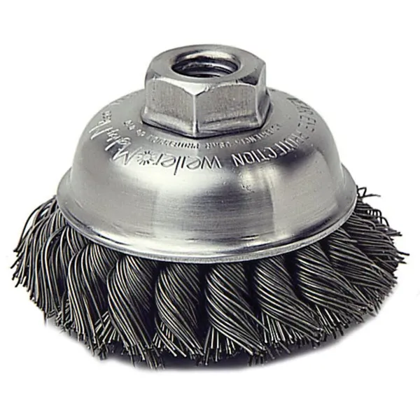 Weiler Cup Brush – 3-1/2″ Stainless Steel Knot 13163