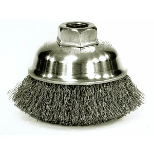 Weiler Cup Brush – 3-1/2″ Crimped Steel Wire 13181