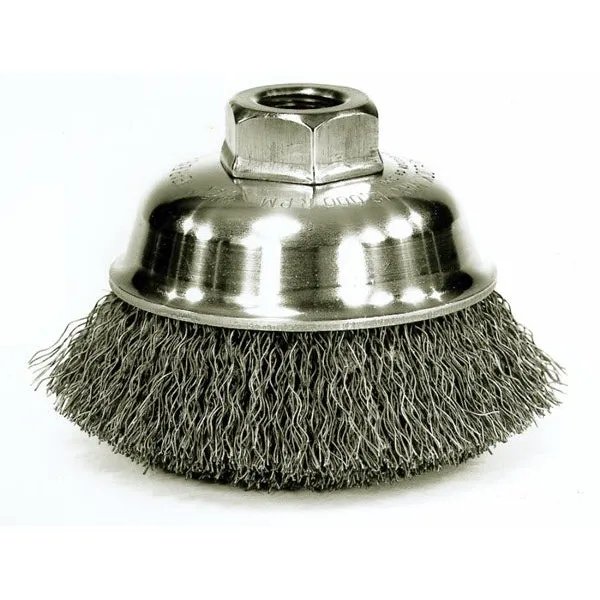 Weiler Cup Brush – 3-1/2″ Crimped Steel Wire 13181