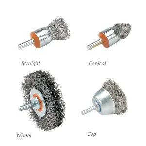 Walter 13C068 2 3/8″ x .0118″ Mounted Stainless Cup Brush with Crimped Wire