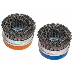 Walter 13G584 4″ x 5/8″-11″ Stainless Double-Row Knot-Twisted Cup Brush with Ring