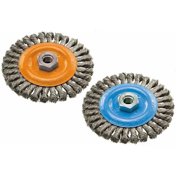 Walter 13L454 4.5″ x 3/8″ x 5/8″-11″ Knot-Twisted Wire Wide Wheel Brush