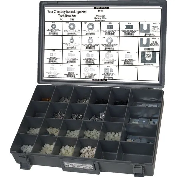 Univ push on retainers plastic nuts & shims 450pc – Disco Automotive