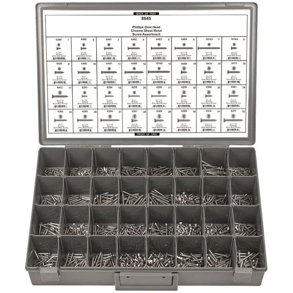 Chrome Trim Screws Phillips Oval Head – 1510pcs – Disco Automotive