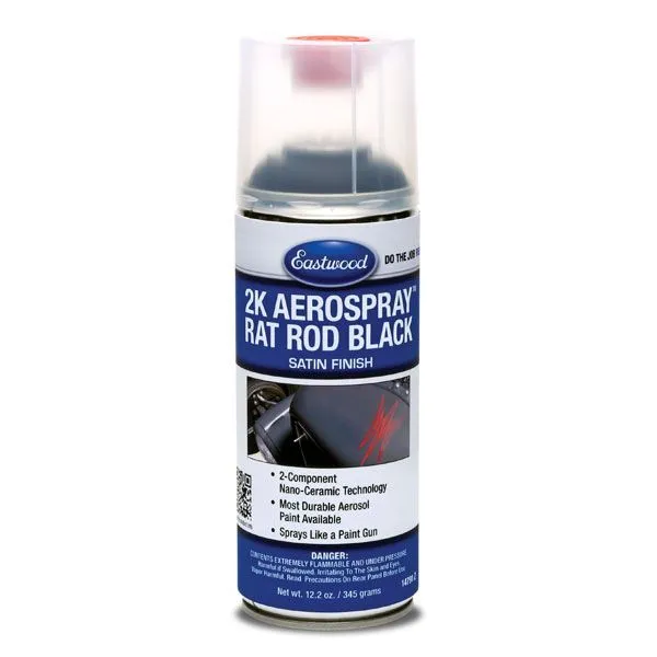 Eastwood 2K AeroSpray™ Rat Rod Satin Black – Aerosol – 12.2oz