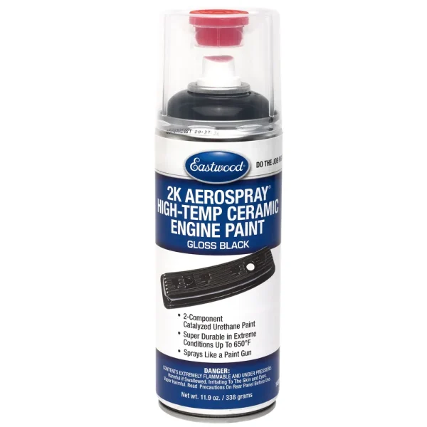 Eastwood 2K AeroSpray™ High Temp Ceramic Engine Paint Gloss Black