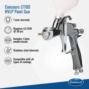 Eastwood Concours LT100 HVLP Spray Paint Gun 1.3mm