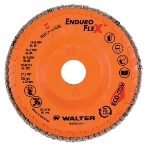 Walter 15R508 5″ x 7/8″ 80 Grit Enduro-Flex Flap Discs