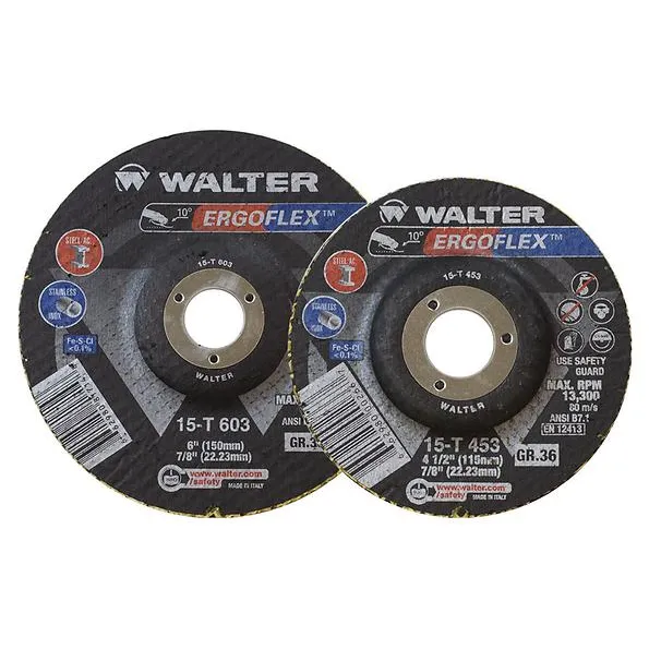 Walter 15T453 4-1/2″ x 7/8″ 36 Grit ErgoFlex™ Grinding Wheel