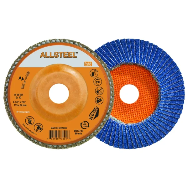 ALLSTEEL™ 15W454 4-1/2″ X 7/8″ GR40 Flap Discs DISC, 10/BOX