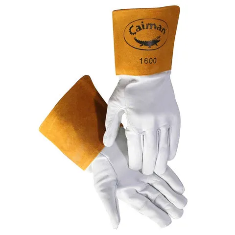 White Goatskin, Long Cuff TIG Welding Gloves