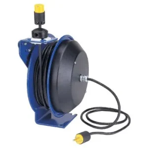 Coxreels PC13-5012-A PC13 Series Power Cord Reels, 12/3 AWG, 20 A, 50 ft, Single Industrial Plug (1 EA)
