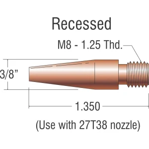 PROFAX PX17SLT-35 CONTACT TIP (.035″) LONG TAPER H.D., 25/PACK